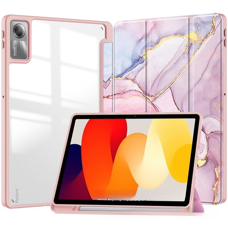 Совместим с lenovo xiaoxin Pad 2024 TB331 Tab M11 TB330 Чехол для планшета Акриловый Прозрачный Трехскладной Противоударный Кожаный чехол
