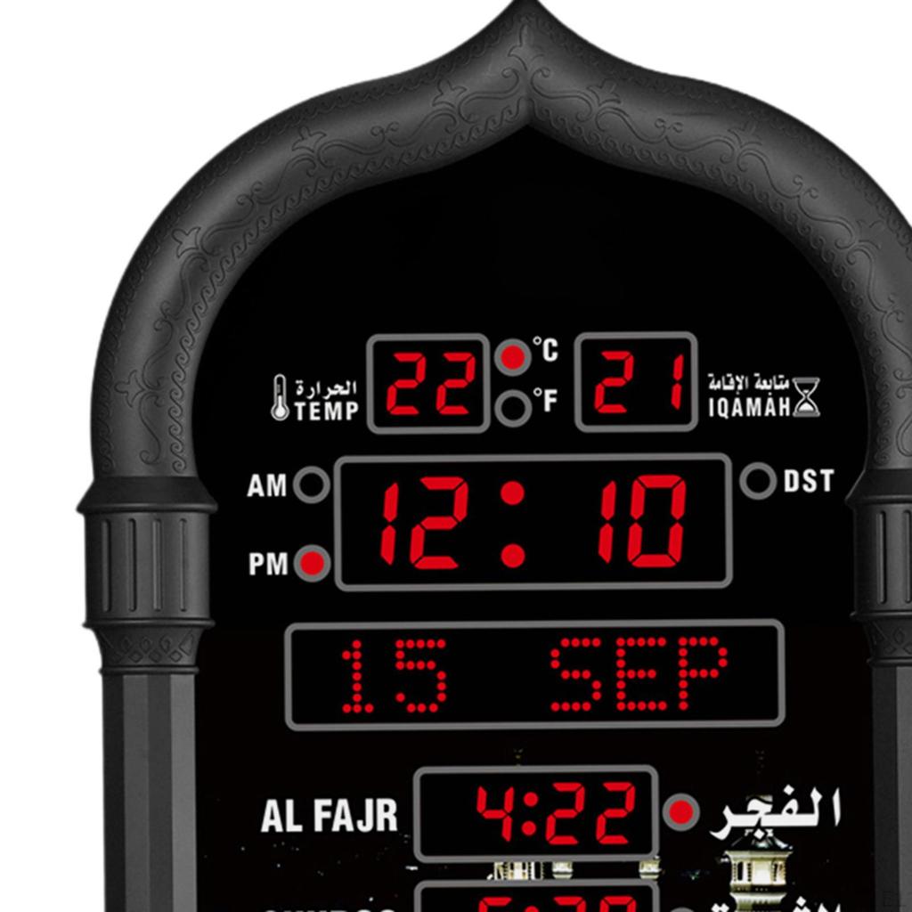 Азан часы мечеть Рамадан молитвенный календарь домашний декор светодиодный