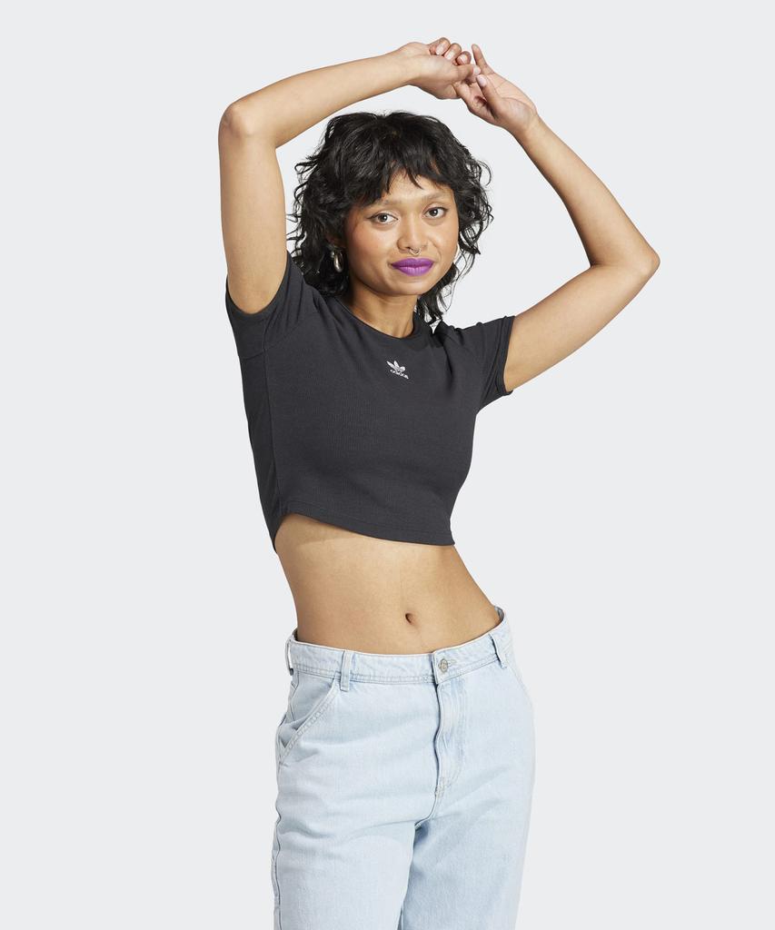 ADIDAS Rib Crop Tee - Black / Ii8057