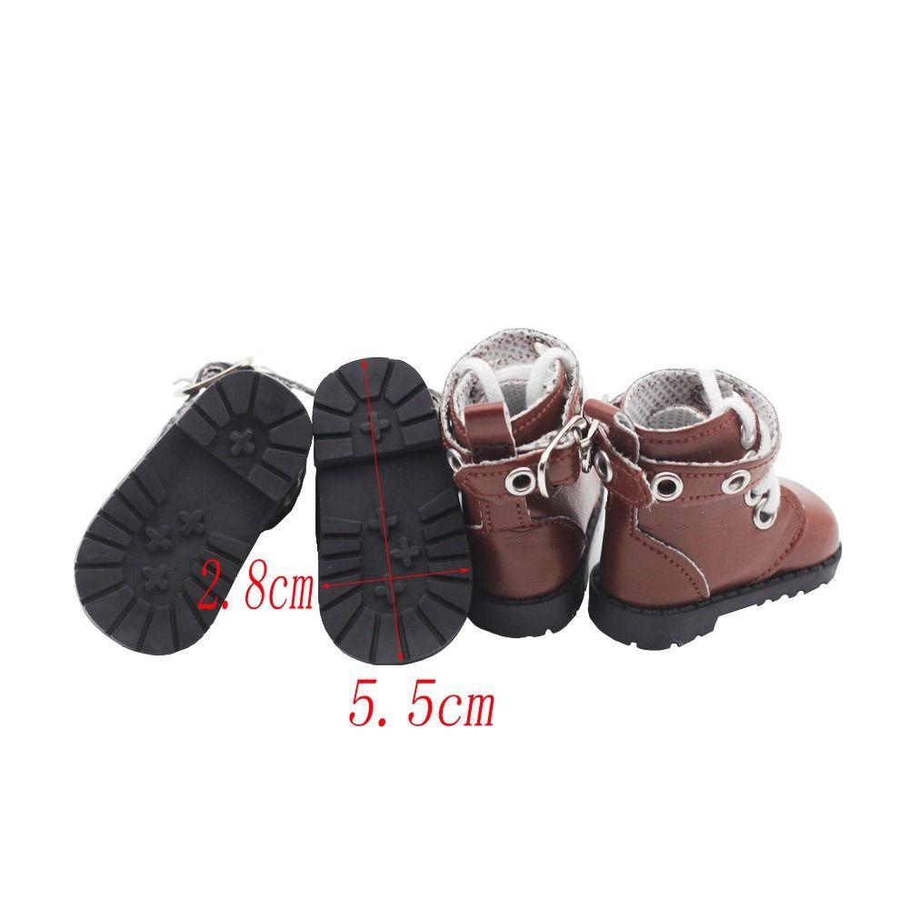1 Pair Casual Wear Doll PU Leather Shoes Lightweight 20cm Doll Leather Boots DIY Doll