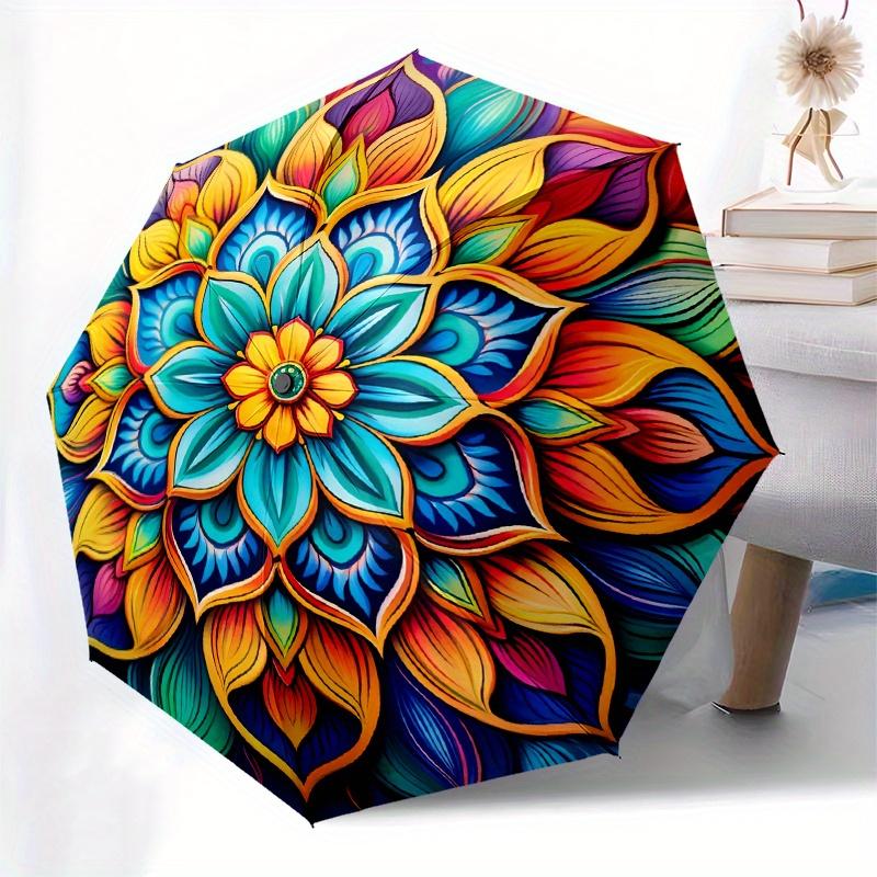 Colorful Lotus Flower Mandala Art Print Poster Decor Umbrella Day Gift Y295