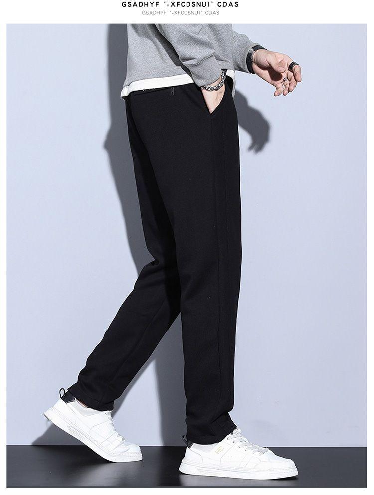Gedijie Men's Light Business Slim Fit Elastic Straight Tube Casual Bathroom Pants