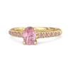 Pink Topaz Pavé Band Classic Statement Ring - Sterling Silver Gold Vermeil