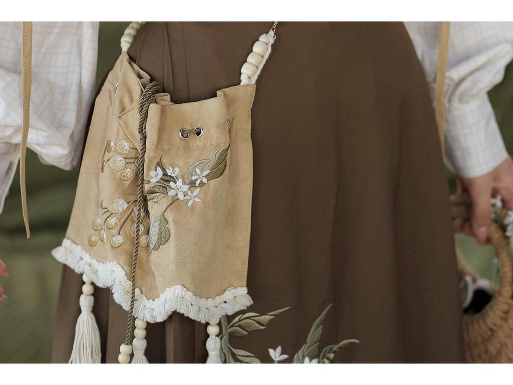 И Мэн Гэ Ханфу Женский Желтый Комплект Верхней Одежды и Юбки, Новый Китайский Стиль 9684