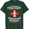 Beer Graphic Tshirt Emotional Support Drinking Buddy Tees Funny Gift Casual Cotton Humor Style High Quality Letters Graphic Tops