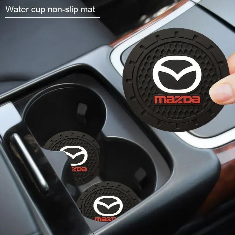2PCS Car Interior Decoration Water Cup Coaster Non-slip Mat For Mazda 3 Axela Mazda 6 Atenza CX-5 CX5 Accessories