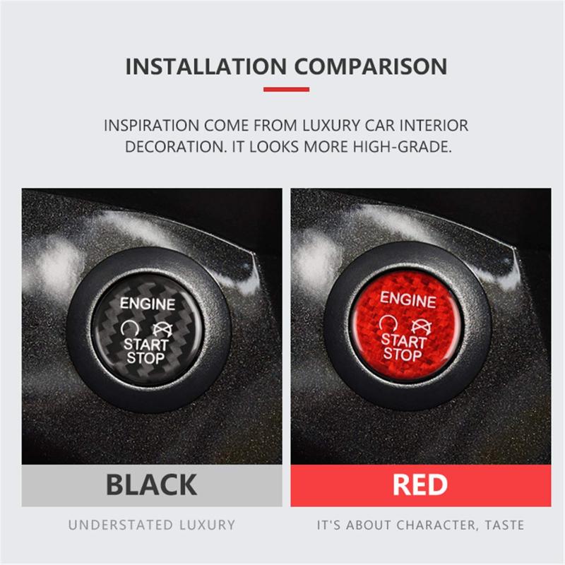 LLKD4 Real Carbon Fiber Engine Start Stop Button Trim Sticker For Ford Focus 2015-2018 For Ford Kuga 2013-2019 Car Accessories