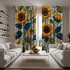 Комплект из 2 предметов, декоративная занавеска с вышивкой в виде подсолнуха, желтая занавеска с цифровой печатью, украшение для дома, стиль Decorat