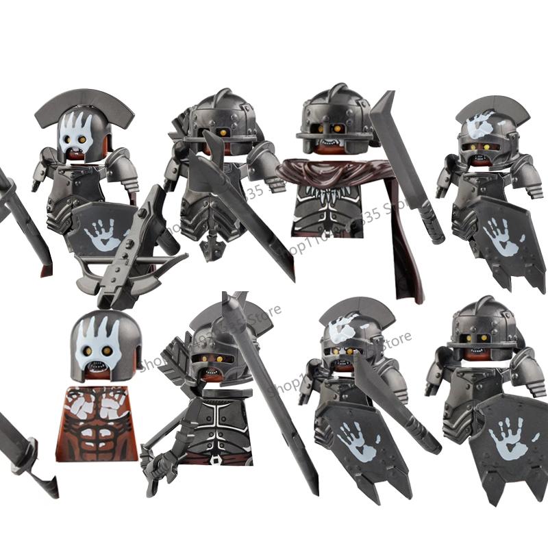 Medieval Knight Figures Building Blocks Elf Guard Dwarf Warrior Wild Boar Sheep Mount Fantasy Movie Character Soldier Bricks Toy