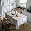 French Retro Jacquard Lace White Tablecloth Household Rectangular Coffee Table Dining Table Fabric Hollow
