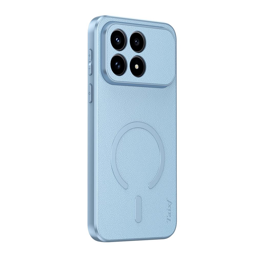 Кожаная (козья) беспроводная зарядная крышка-кейс для xiaomi POCO F8 Pro F8 Ultra X8 PRO MAX M8 PRO MAX Встроенная магнитная полоса Защитная крышка
