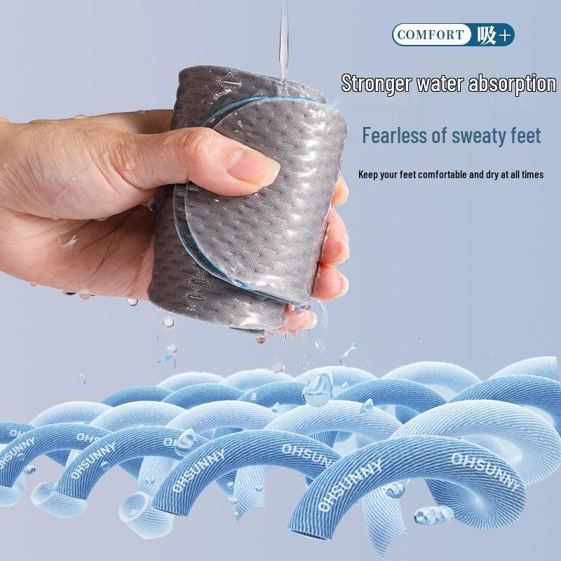 CoolComfy Breathable Summer Deodorant Latex Insoles for Barefoot Running - Absorbent, Soft, and Unisex