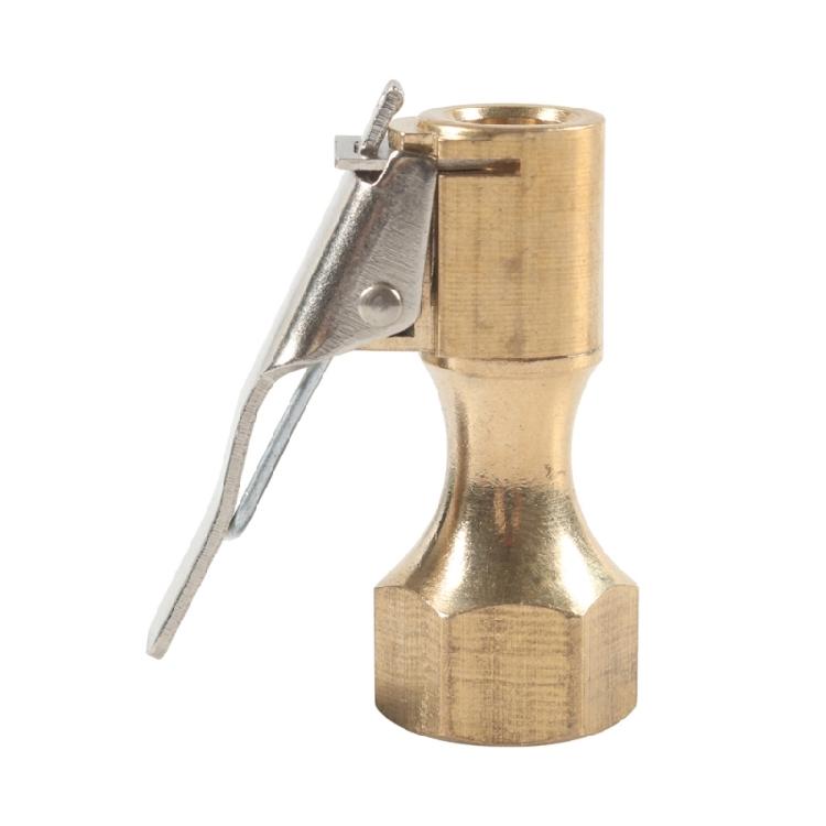 Air Chuck with Clip Adapter, Brass Locking Tire Inflator Nozzle Adapter Connect, No Leakage Tire Chucks for Inflator