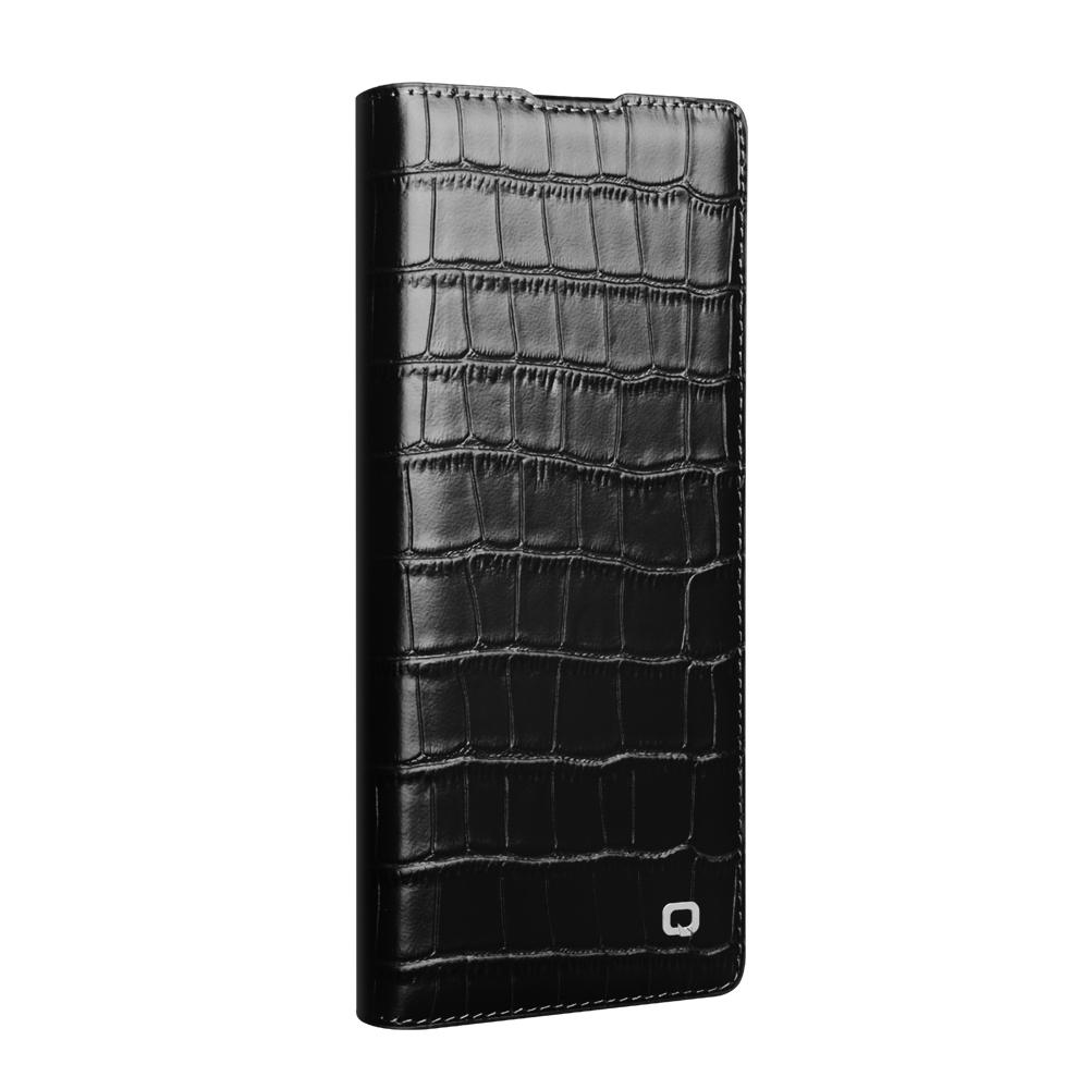 QIALINO For Samsung Galaxy Z Fold7 5G Case Crocodile Texture Genuine Cow Leather Flip Phone Cover