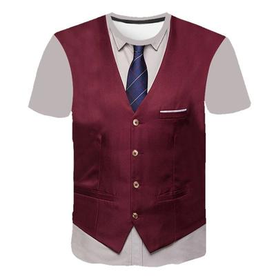 Летняя 3D футболка Забавный галстук-бабочка 3D футболки с принтом Мужская летняя модная футболка с коротким рукавом