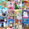 DIY Cat 5D Diamond Painting Full Round Drill Animal Diamond Embroidery Cross Stitch Mosaic Kits Resin Wall Art Home Decor Gift