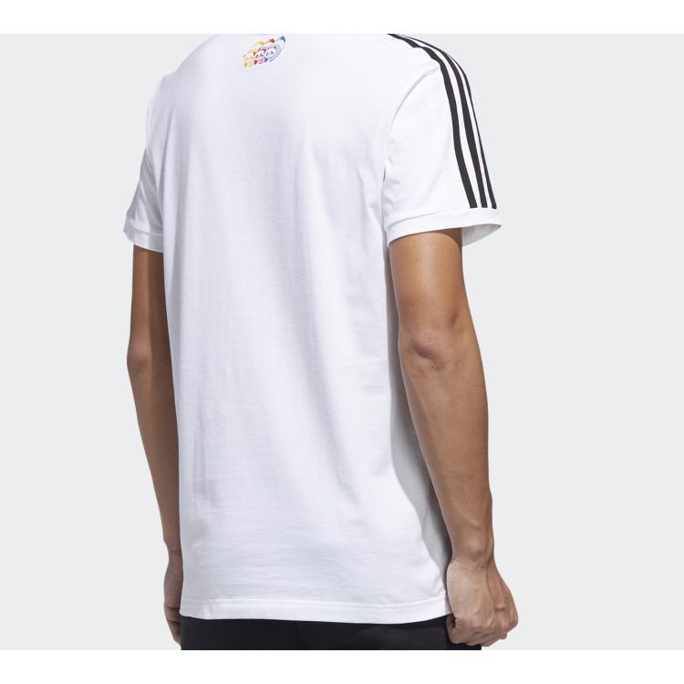 Adidas Neo T Shirts Men's White Crew Neck Moderate Straight Fit GK1542