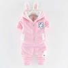 2021 Winter Baby Kids Clothing Sets Cartoon Toddler Boys Girls Warm Hooded Coats Pants Suit Kids Thick Tracksuit Clothes Set