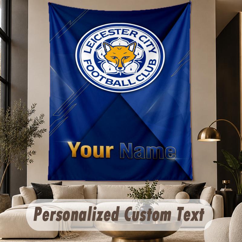 Custom Text Tapestry Leicester City Print Wall Tapestry Indoor Living Room Wall Decor