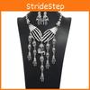 Fashion Hand Bone Women Necklace And Earring Set With Skeleton Tassel Design For Vintage Costume Jewelry
