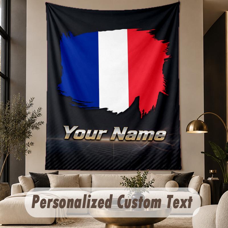 Custom Text Tapestry France national football team Print Wall Tapestry Indoor Living Room Wall Decor