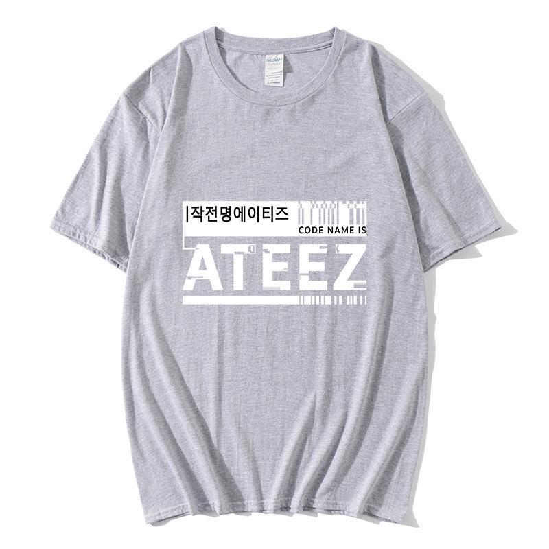 Новая мужская и женская футболка с коротким рукавом ATEEZ модная повседневная с круглым вырезом, подростковая футболка