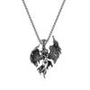 Ornament European and American Design Guardian Angel Titanium Steel Pendant Stainless Steel Vintage Wings Necklace