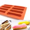 Silicone Forms Long Strip Finger Biscuit Silicone Mold 8 Holes Oven Cake Puff Ice Mould Tray Bakeware DIY Kitchen Baking Tools