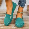Women's Metal Decor Loafers Casual Slip On Flat Shoes Women's Lightweight Comfortable Shoes