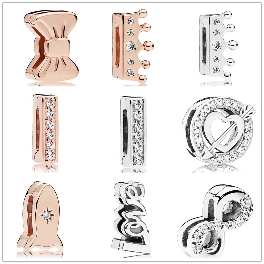 Новые Аутентичные Браслеты Аксессуары Зажимной Шарм подходит для charms Reflections медные бусины Сделай Сам Украшения Высокое Качество