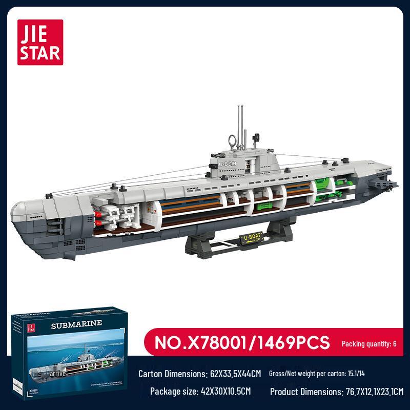 Jie Xing X78001 Подводная лодка Серия Canglong Мелкие детали Строительные блоки Игрушка