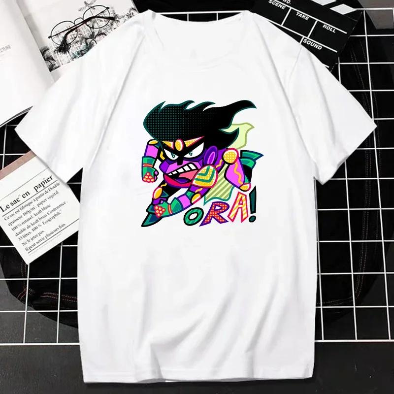 Горячая футболка Jojo Bizarre Adventure Anime для мужчин с крутым принтом Harajuku Japan Manga Streetwear унисекс футболка Camisetas Fshion Tee Top