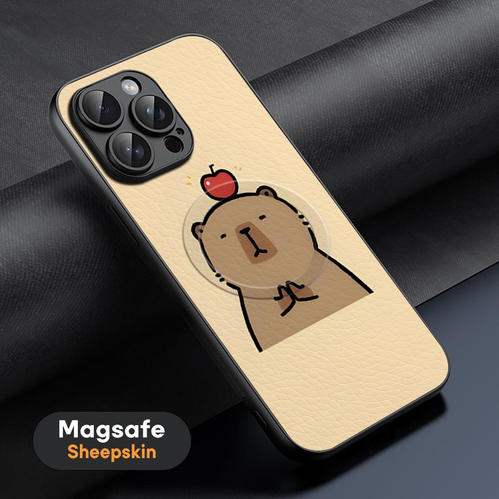 Capybara Popular design Phone Case For iPhone 17 16 15 14 13 12 11 Plus Pro Max  High-end Luxury Magsafe Sheepskin