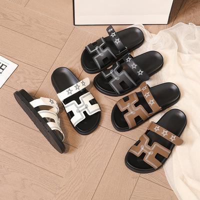 Женские сандалии на платформе 2025 новая летняя ретро однословная застежка-липучка повседневная верхняя одежда вышивальная нить тапочки второго дяди женские