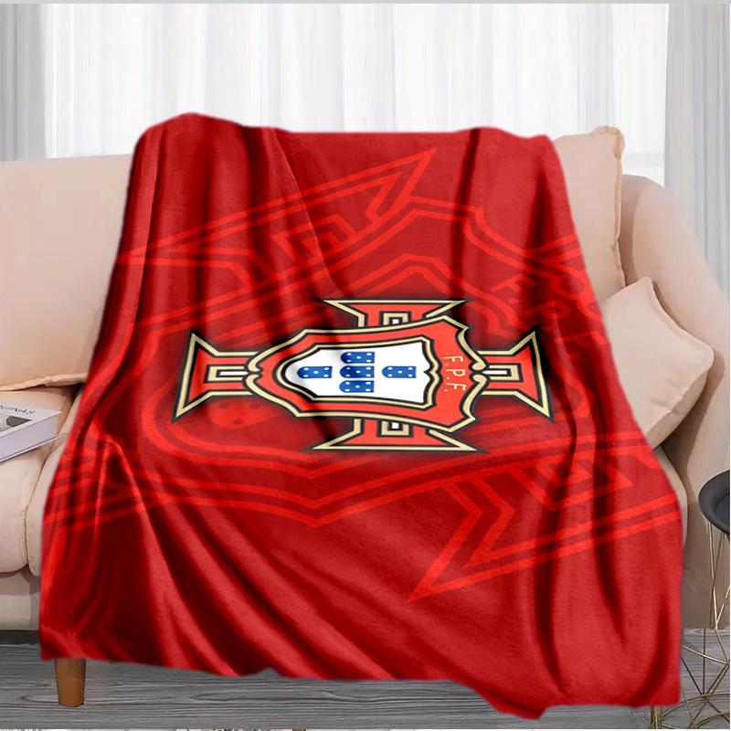 Portuguese Football Federation Crest Blanket Suitable for Sofas, Beds, Offices, And Camping - Perfect Gift for Halloween Christmas