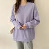 Oversize Sweatshirt Women's Spring and Autumn Thin New V-neck Loose Lazy Style Solid Color Long-sleeved Pullover Top