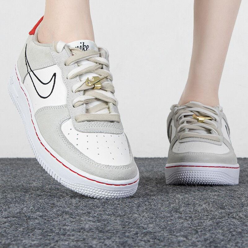 Nike Air Force 1 LV8 S50 GS Light Stone University красные детские кроссовки кремовый парус черный DB1561-100