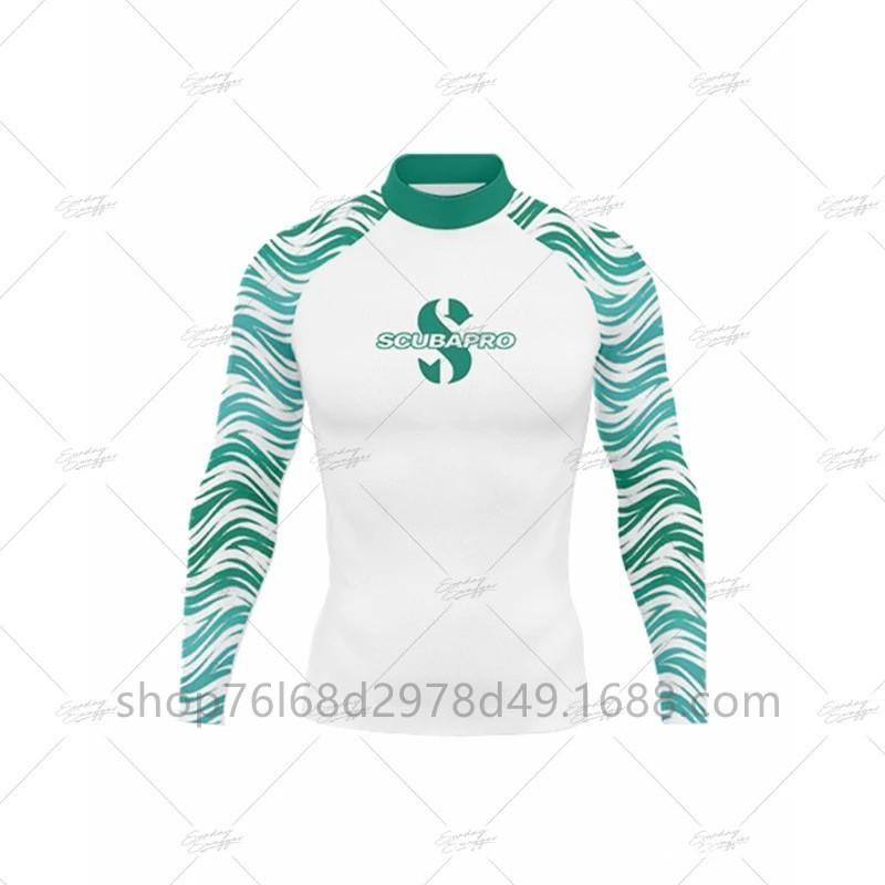 UV Protection Rash Guard Snorkeling Diving Surfing Long Sleeve High Neck Quick Dry Swimwear Top