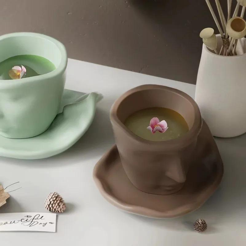 Абстрактная форма для хранения лица, форма для цветочного горшка, форма для человеческого лица, сделай сам, эпоксидная смола, цемент, гипс, контейнер для свечей, чашка, силиконовая форма, садоводство, декоративные поделки