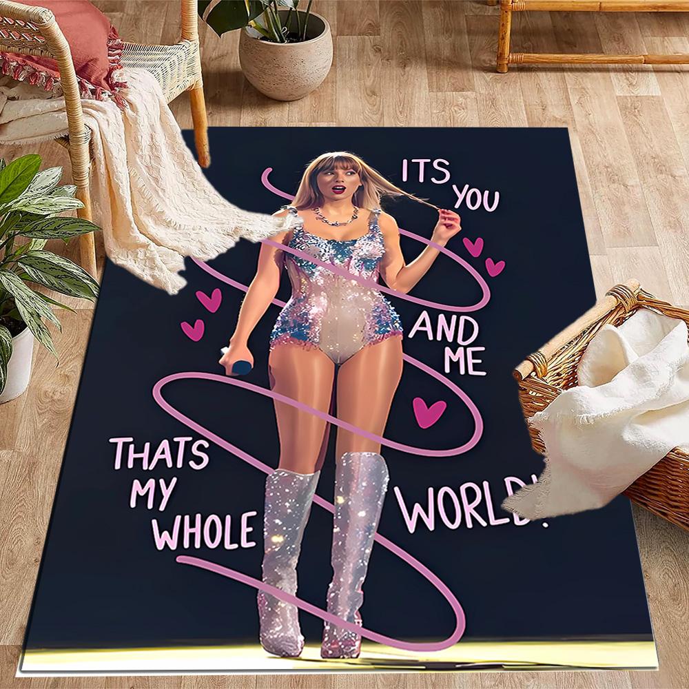 Taylor Swift Angel Themed Anti-Slip Rugs - Polyester Home Decor, Suitable for Bedrooms, Living Rooms, Doorways, Studios, and Decorations