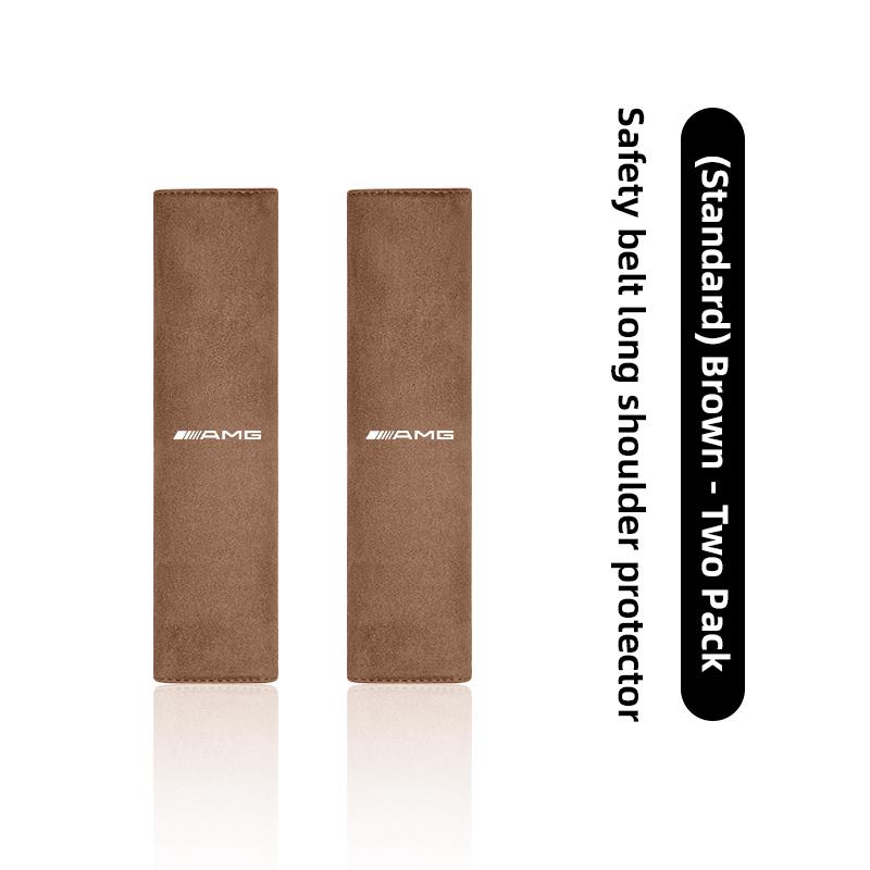 2Pcs Luxury Suede Fur Seat Belt Shoulder Cushion For Mercedes Benz AMG W204 W205 W203 W211 W212 W213 W201 W210 W168 W169 GLE GLC CA1