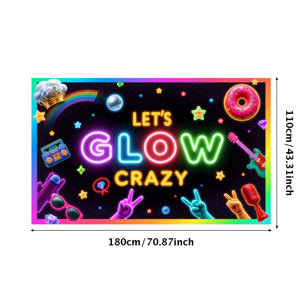 Разноцветный Баннер Звездные Узоры Баннер для Мероприятия Освещение Декор Диско-Шар Светящийся Баннер для Танцевального Мероприятия Неоновая Вечеринка Ретро