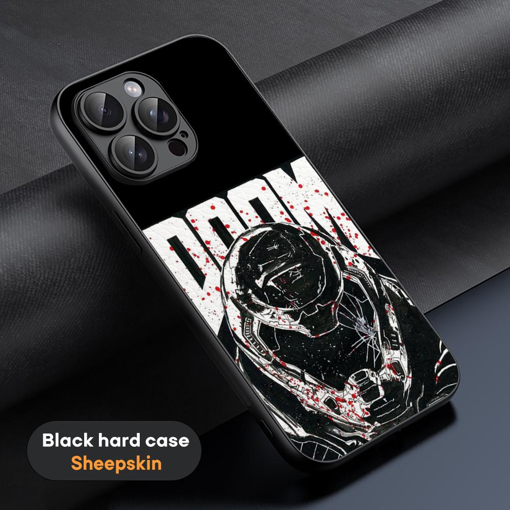 Классическая игра D-doomEs модный плакат Чехол для телефона Для iPhone 16 15 14 13 12 11 Plus Pro Max Ограниченный Черный жесткий чехол Овчина