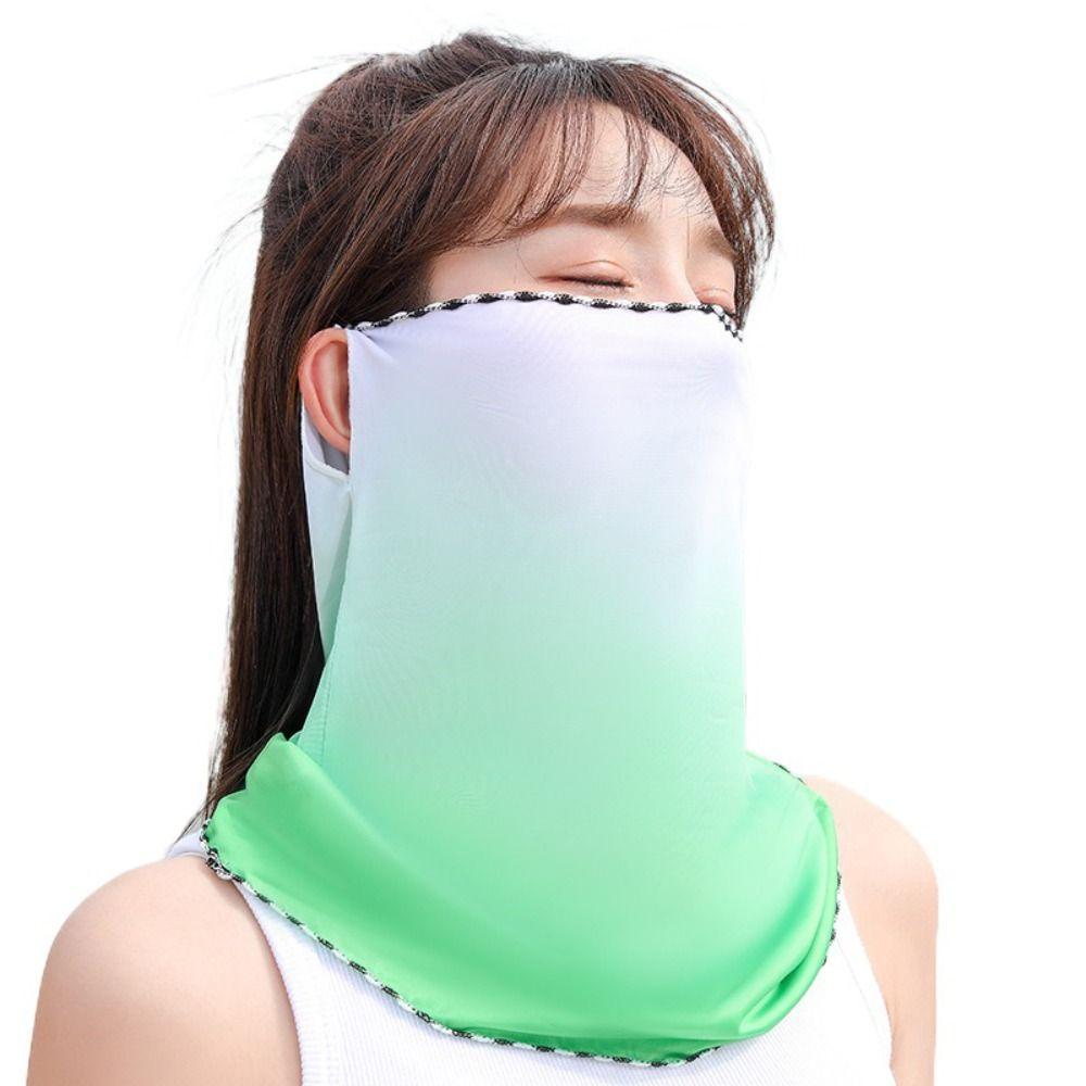 Outdoor Sun Protection Anti-UV Summer Sunscreen Mask Driving Face Mask Ice Silk Women Neckline Mask