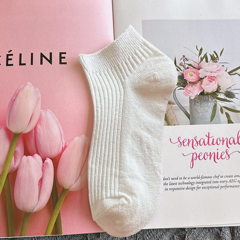 Мужские летние однотонные носки из хлопка с коротким паголенком, не скатывающиеся