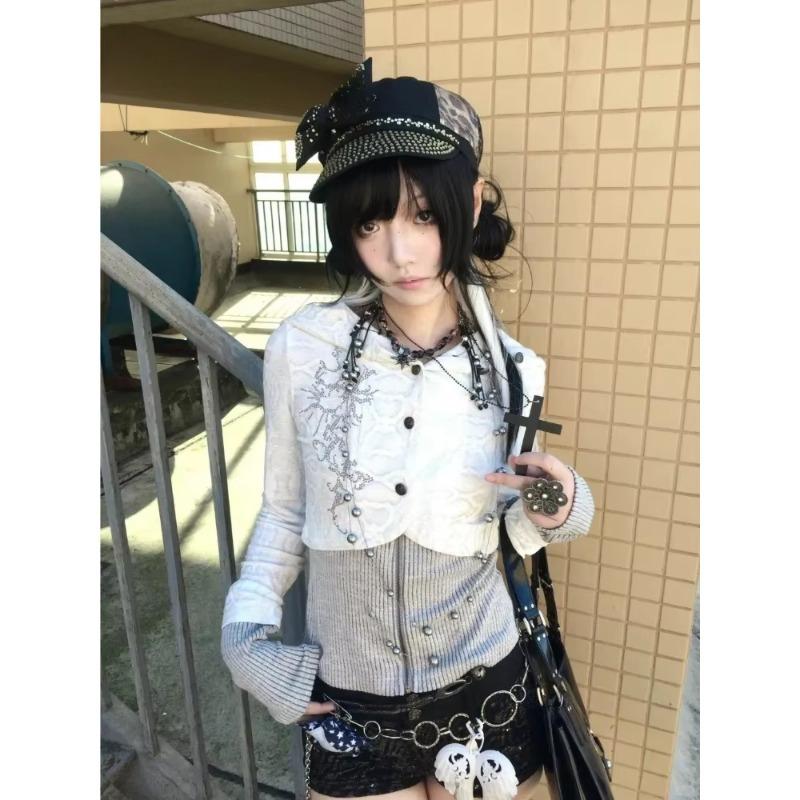 Ретро и современная субкультура готическая блузка Harajuku футболки с длинным рукавом для женщин одежда Y2K рубашки панк эмо топ с уличным стилем