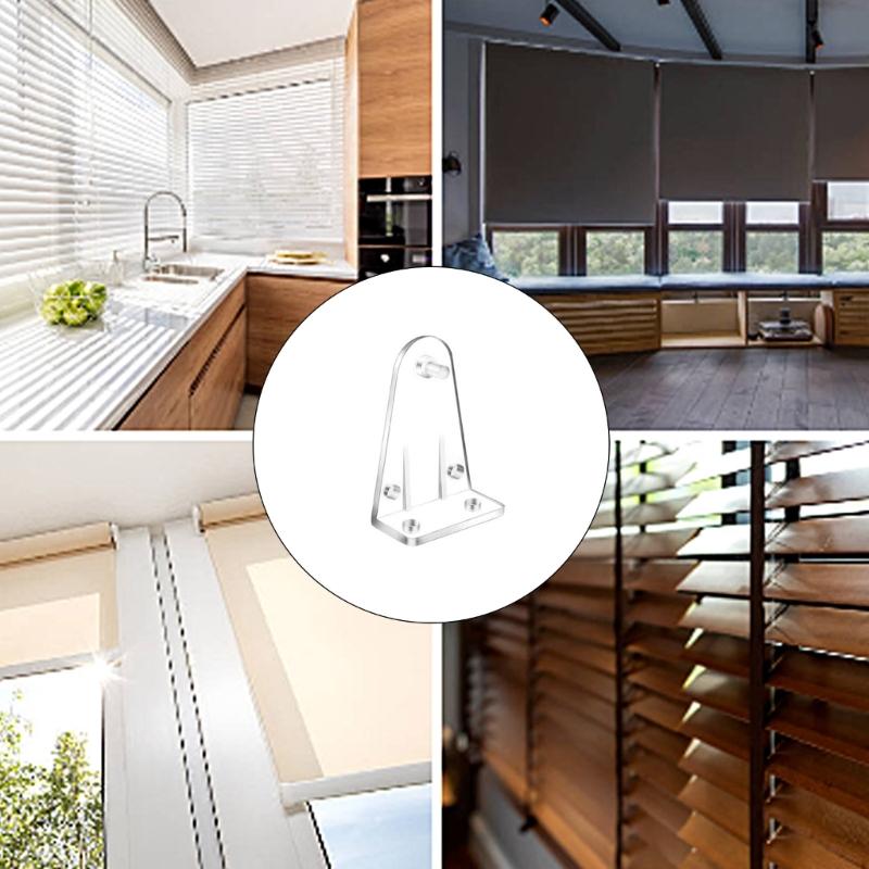 12/36Pcs Clear Blind Hold Down Brackets Drapes Shutters Curtain Bottom Rails Holders Clips Positioning Hook with Screws