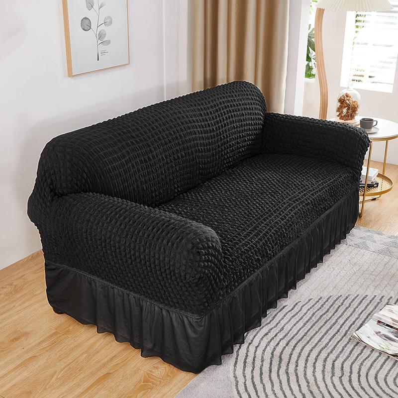 High Elastic Bubble Grid Sofa Cover 1/2/3/4 with Skirt Hem, All Season Universal Pet Anti Dirt