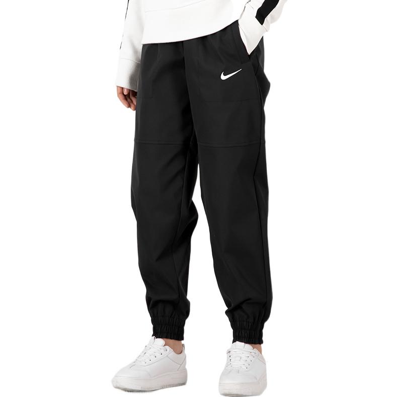 Nike Твердые свободные повседневные дышащие тренировочные брюки женские брюки черные DR7840-010