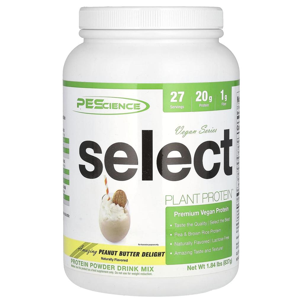 PEScience Vegan Series, Select Plant Protein, Peanut Butter Delight, 837g (1.84lb)
